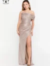 Robe Sexy Shine rose portée avec talons