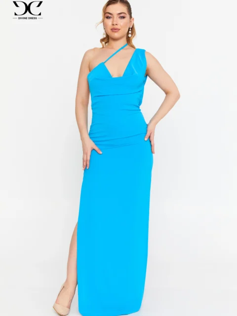 Elementary Dress – robe longue bleue élégante pour femme, idéale pour soirées et mariages