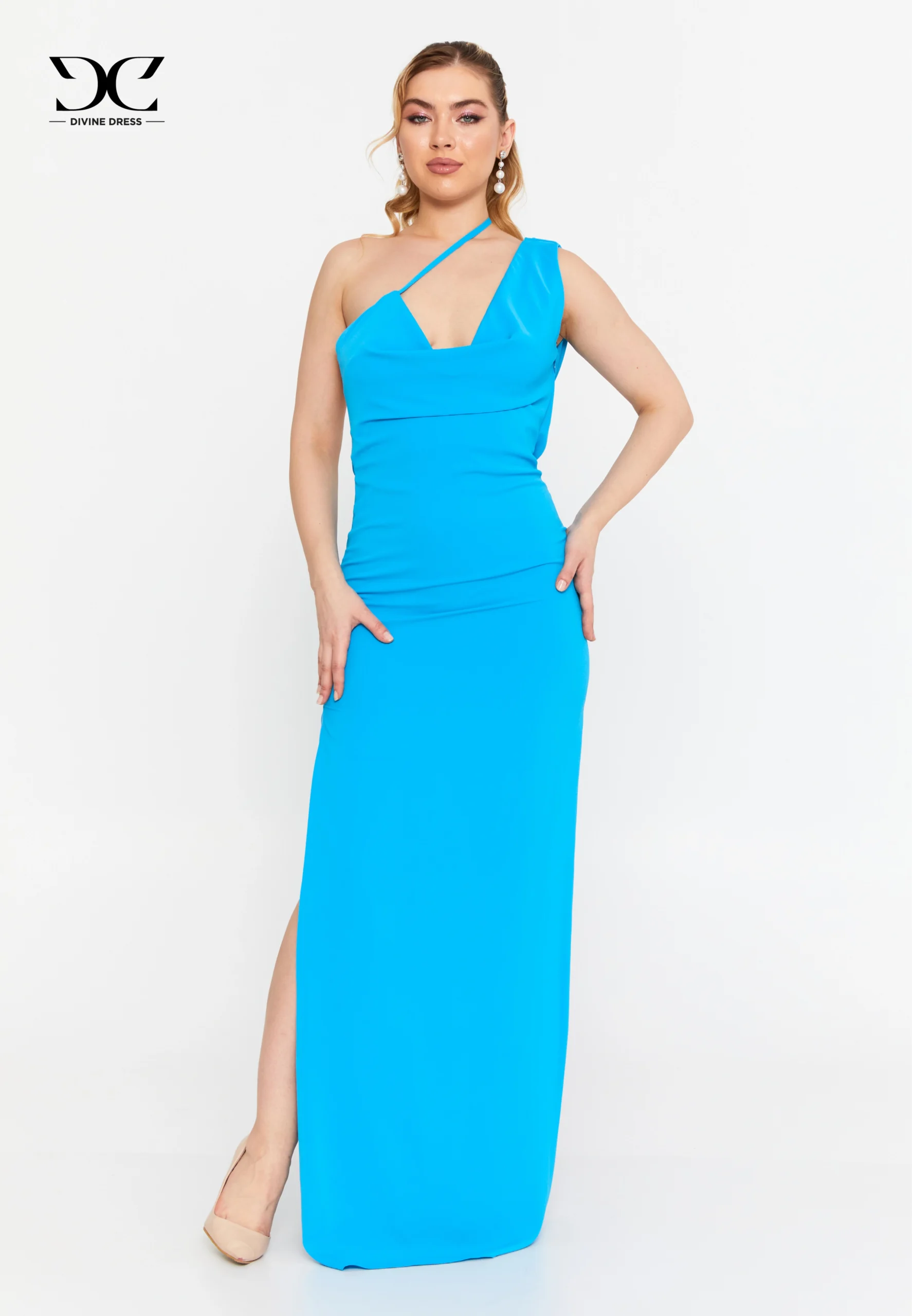 Elementary Dress – robe longue bleue élégante pour femme, idéale pour soirées et mariages