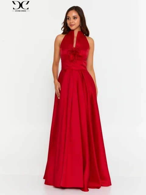 Robe de soirée rouge Secret Garden élégante et fluide