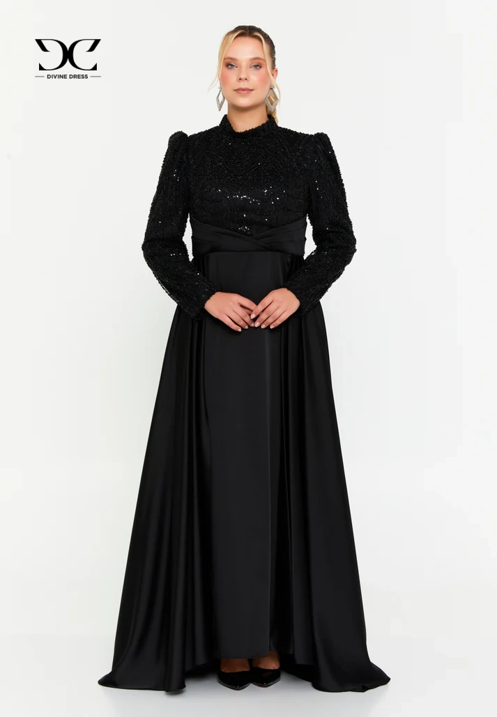 Robe de soirée Noir Whisper – vue avant