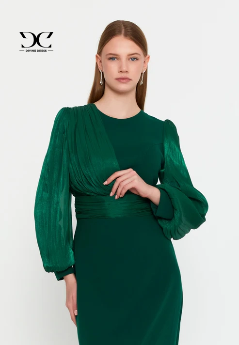 Détail du tissu premium de la robe Orchid Smoke