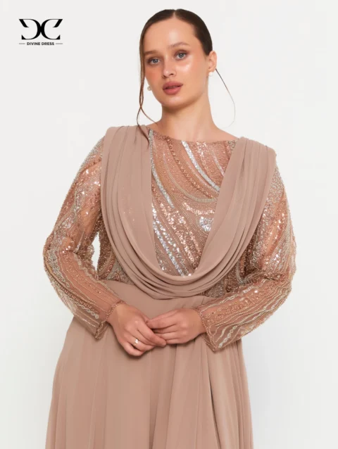 Détail corsage robe Scarlet Flame
