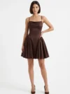 Robe de cocktail marron en satin 'Brown Charm' - Collection Divine Dress